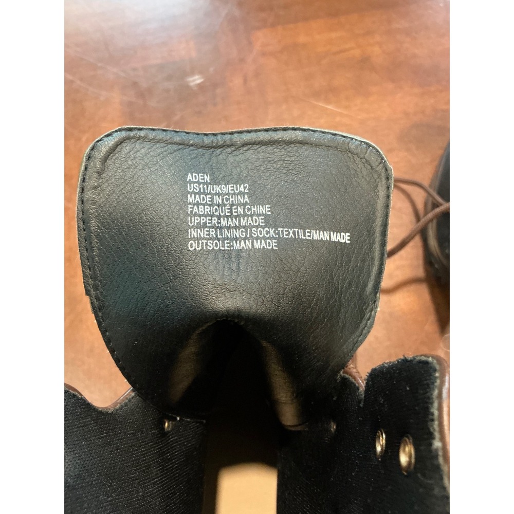 ShoeDazzle Ankle Boots Aden Sz 11 Black Brown Olive High Heel Platform Lug Sole - Picture 2 of 8